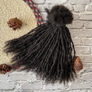 0.3cm Natural Curly/Closed Tips Human Hair Loc Extensions | Textured Dreadlock Extensions