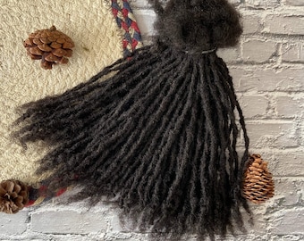 Ombre Human Hair Loc Extensions: Black Roots to Brown Curly  display picture 1