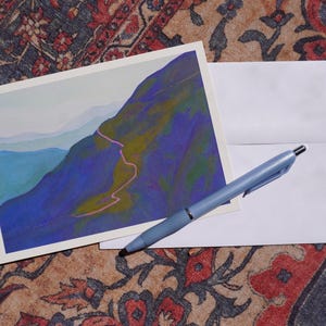 Cartão de felicitações do Monte Washington Autoestrada Amante de New Hampshire Amante da natureza Obra de arte de Jessie Lozanski