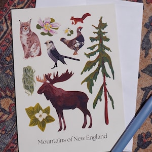 Cartão de felicitações Montanhas da Nova Inglaterra Amante da vida selvagem Amante da natureza Obra de arte de Jessie Lozanski