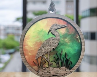 Heron Suncatcher/Charm SVG file for laser