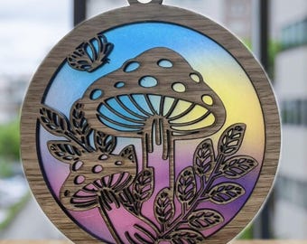 Mushroom Suncatcher/Charm SVG file for laser