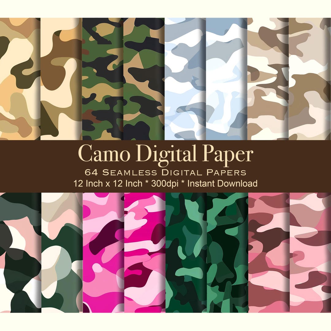 Camo Seamless Pattern, Camouflage Digital Paper, Desert Camo Png, Ice ...