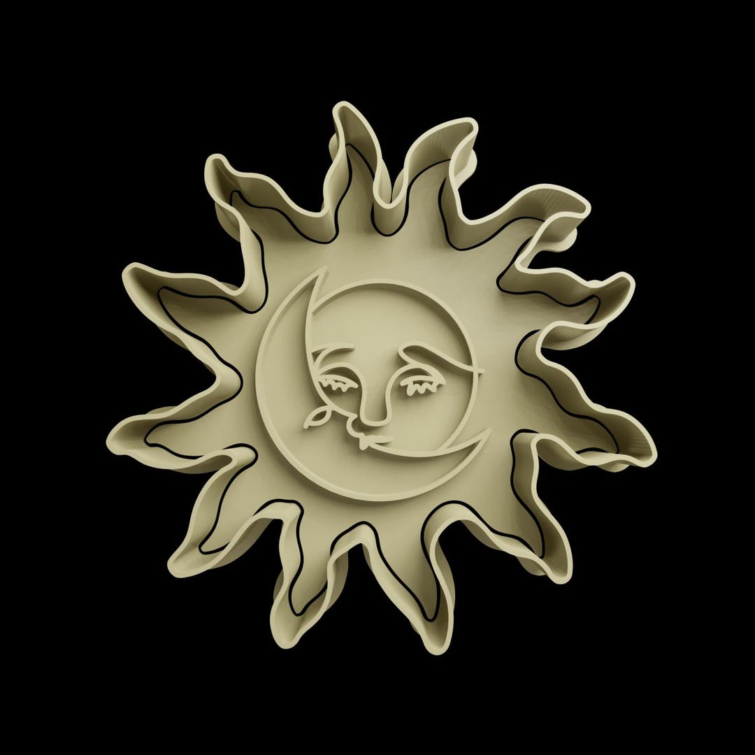 Solar Eclipse Cookie Cutter STL 3D Printable File Original Sun and Moon ...