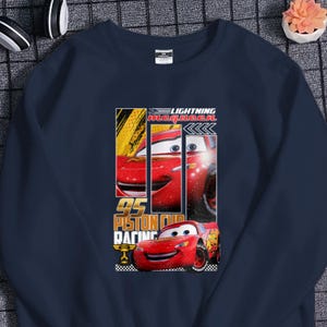 Lightning McQueen T-Shirt, Champion Winner Piston Cup Unisex Sweatshirt, Cars Movie Inspired Shirt, Family Trip Matching Tee, Gifts