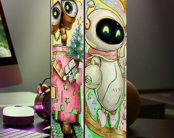 Wall-E And Eve Wooden Box Lamp, Wall-E Valentine 3D Printed LED Lamp, Night Light Decor, Handmade Lamp, Table Lamp, Decorative Lamp, Gifts