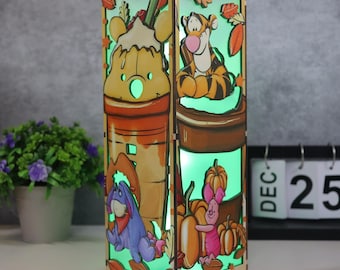 Winnie de Poeh houten kistlamp, Pooh Bear ledlamp, decor nachtlampje, 3D-geprinte lamp, handgemaakte lamp, tafellamp, decoratieve lamp, geschenken