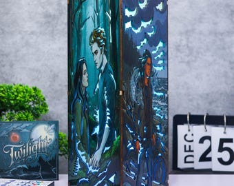 Twilight Novel Wood Lamp, Vampire Series Light Box, Twilight Wood Decor, Bookish Nightlight, Stephenie Meyer Fan Gifts, Twilight Lover Gifts