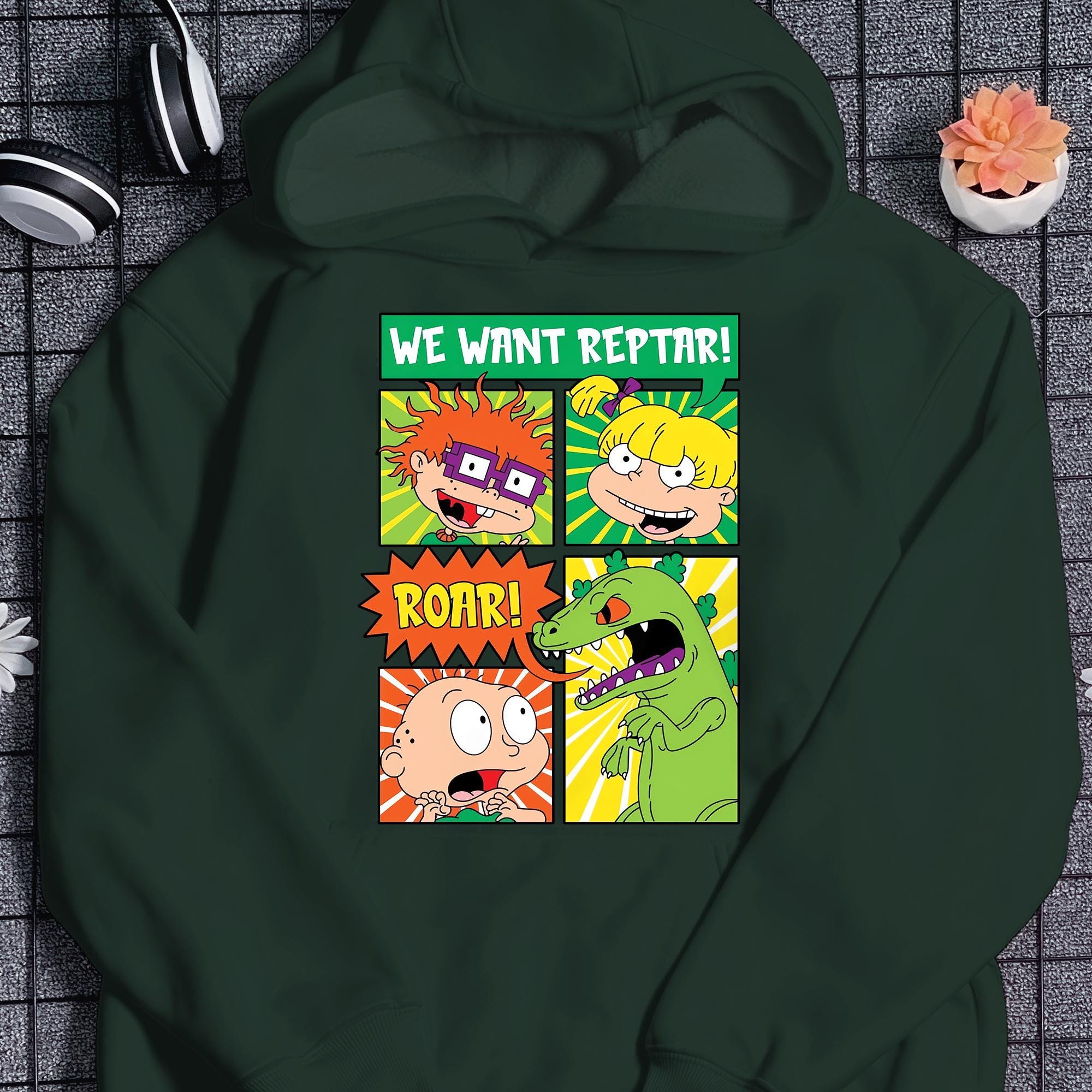 Hooded Sweatshirt Reptar Rules Hoodie RCM Mens Nickelodeon Reptar