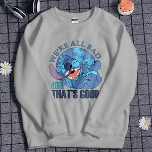 Schattig steeksweater Blauw monster sweatshirt stripfiguur shirt themapark outfit voor cartoon park shirt vakantiereis shirt cadeau