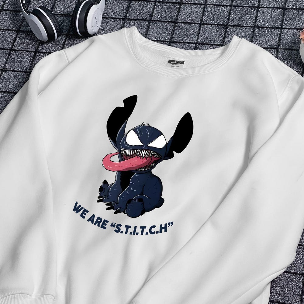 Stitch Sweatshirt Venom Sweatshirt Anti Hero Sweatshirt Funny Stitch Sweatshirt Cute Animal Kingdom Sweatshirt Vacation Sweatshirt Gift