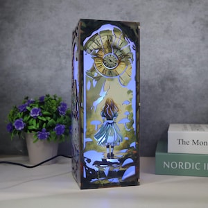 Lámpara de madera de Alicia en el País de las Maravillas, lámpara de madera de la Princesa Alicia, lámpara decorativa, decoración para habitación infantil, decoración navideña, regalos de Navidad