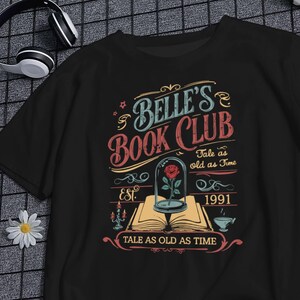 Belle's Book Club Vintage Retro Unisex T-shirt, Tale As Old As Time Tee, Belle’s Book Cafe Shirt, Belle Princess Book Tee, Book Lover Gift