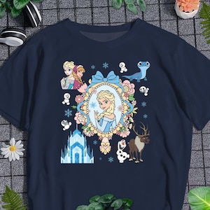 Elsa Princess T-shirt Elsa Frozen Cartoon Unisex T-shirt Magic Kingdom T-shirt Cartoon Park Shirt Summer Vacation Trip Shirt Gift