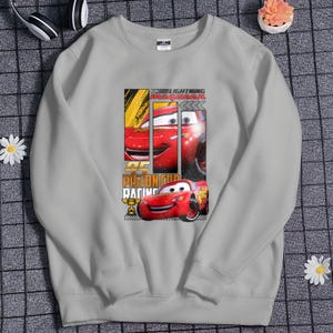 Retro Lightning McQueen Car Sweatshirt Champion Winner Piston Cup Sweatshirt For Disney Vacation Trip Birthday Gift For Friends Gift For Her