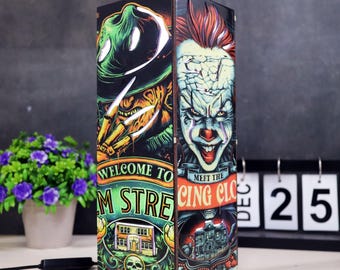 Horror Charaktere Holzkistenlampe, Killer LED Lampe, Nachtlichtdekor, 3D gedruckte Lampe, handgefertigte Lampe, Tischlampe, Dekolampe, Gamer Geschenke