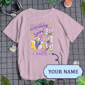 Benutzerdefinierte Name Geburtstagskind T-shirt Lustiges Daisy Duck T-Shirt für Geburtstagsfeier Shirt Sommerferien Shirt Familienreise Shirt Geschenk