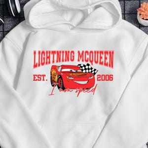 Pixar Lightening McQueen Hoodie I am Speed Cars Shirt Cartoon Shirt For Family For Disneyland Trip Shirt For Disneyworld Vacation Shirt Gift