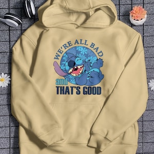 Hoodie met leuke steek Blauwe monster hoodie stripfiguur shirt themapark outfit voor cartoon park shirt zomervakantie reis shirt cadeau