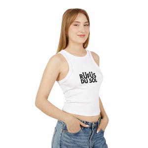 RÜFÜS DU SOL Micro Rib Racer Tank Top - Music Festival Clothing, Summer Concert Top, Minimalist Top