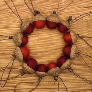Red Felted Acorn Ornaments Set of 12 also available without hangers