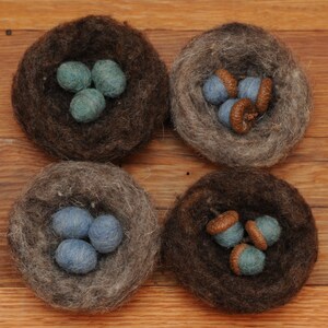 Needle Felted Bird's Nest with Robins Eggs or Acorns image 4