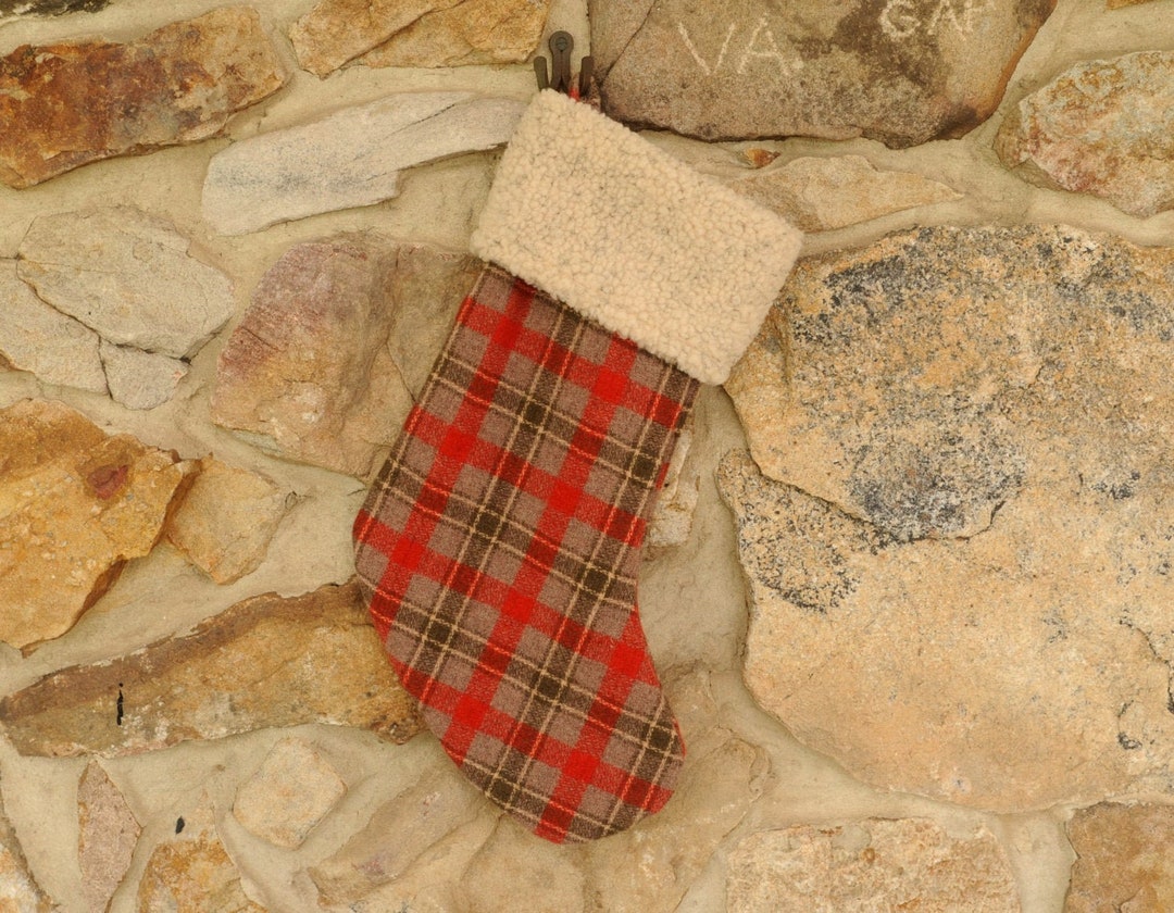 Wool Christmas Stocking Red Paisley Design Arcadia Home main image 1