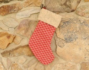 Wool Christmas Stocking Snowflake Pattern Personalized