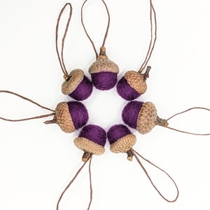 Violet Purple Felted Acorns, ecofriendly wool, also available as ornaments image 4