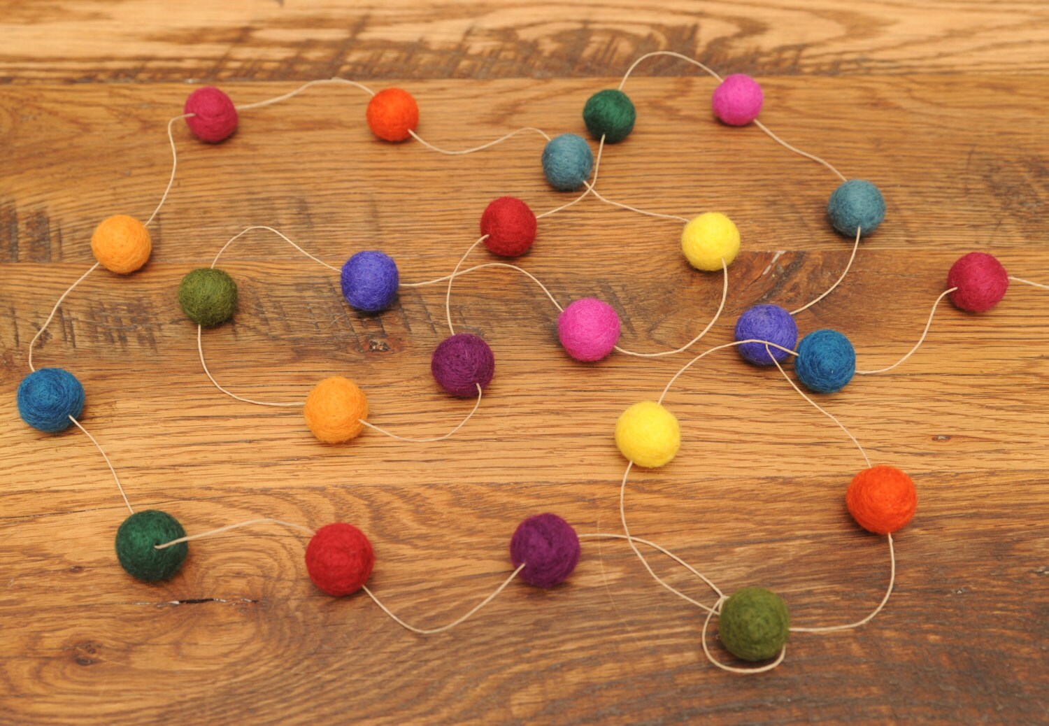 Wool Felted Ball Garland You pick from 63 Colors 8 feet Etsy