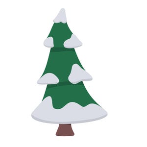 Leuke eenvoudige dennenboom met sneeuw SVG digitale download Cricut kaarten maken vinyl