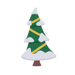 Leuke eenvoudige kerstboom met lint en sneeuw SVG digitale download Cricut kaarten maken vinyl vakantie