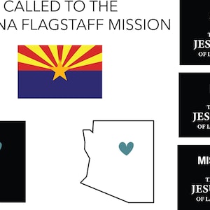 Arizona Flagstaff Mission LDS Kerk van Jezus Christus van de Heiligen der Laatste Dagen Mormoonse Missionaris SVG Cricut Vinylkaart Afscheid Flagstaff Arizona