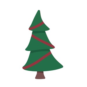 Leuke kerstboom met lint SVG digitale download Cricut kaarten maken vinyl vakantie