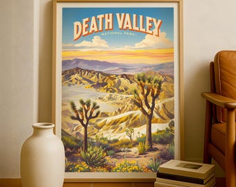 Death Valley Nationalpark Poster, Wüstenlandschaft Kunst