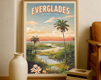 Everglades National Park Poster, Florida Landscape Art