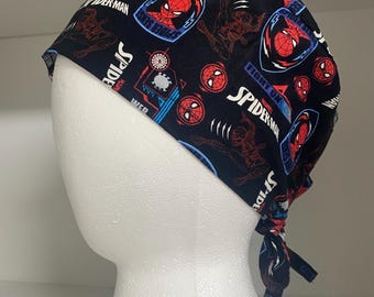 SpiderMan Web Slinger Scrub Cap Cotton Surgical Headwear for Healthcare Workers