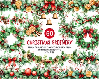 Guirnalda navideña Clipart, Guirnalda navideña PNG, Corona navideña Clipart, Vegetación navideña Clipart, Corona navideña PNG, Navidad PNG