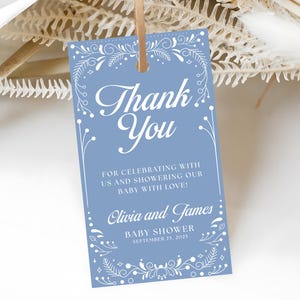 Cielito Lindo Baby Shower Favor Tag, Talavera Thank You Tag, Papel Picado Gift Tag Template, Cielito Lindo Thank you Tag, Blue Cielito Lindo