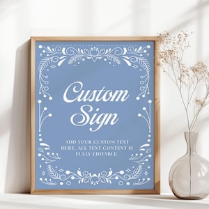 Cielito Lindo Custom Sign, Mexican Talavera Baby Shower Custom Sign, Papel Picado Table Sign, Cielito Lindo Table Sign, Blue Cielito Lindo