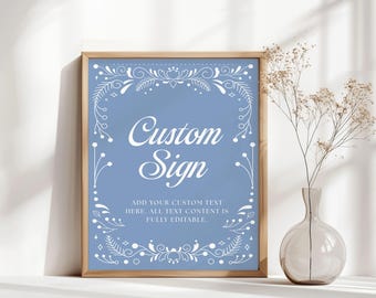 Letrero personalizado de Cielito Lindo, letrero personalizado de baby shower de Talavera mexicana, letrero de mesa de Papel Picado, letrero de mesa de Cielito Lindo, letrero de Cielito Lindo azul