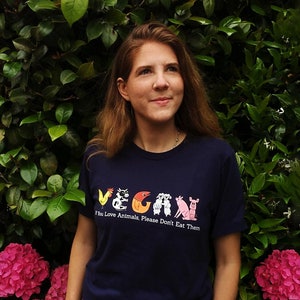 T-shirt unisexe végétalien amoureux des animaux