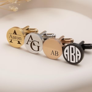 Custom Cufflinks-Groomsman Cufflinks-Groom Gift for Wedding Day-gold cufflinks-personalized cufflinks -Engraved Initials Cufflinks