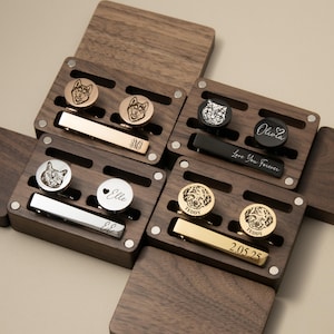 Custom Pet Portrait Cufflinks: Stainless Steel Groomsmen Gift