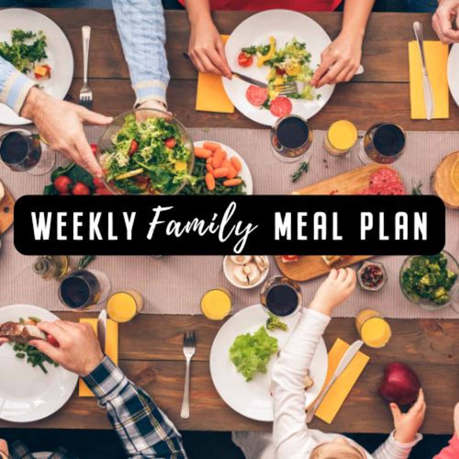 Simple Family Meal Plan & Grocery List, Meal Planning Printable ...