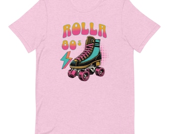 Rolla 80s Retro Rollerskating Tee | Disco Skate Party Shirt | Vintage Rink Vibes | Vintage Skate Crew | Retro Roller Rink | 80s Skate Party