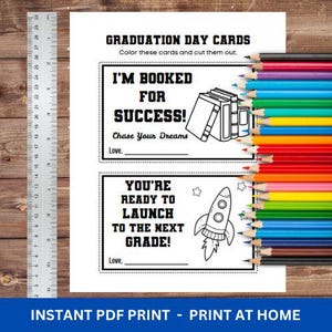 Color Your Own Graduation Cards | Fun Printable Graduation Puns | 8 DIY Cut-Outs | Graduation Cards for College, High School & Adults