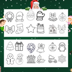 24 Christmas punch needle embroidery patterns/templates for mug rug/coaster/ornament. Aprrox 3.4-4 inches, printable A4 PDF document.