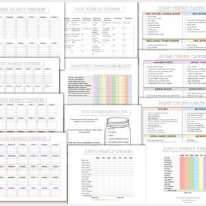 Family Chore Chart Bundle | Chore Chart for Families | 1 to 5 People | Household Cleaning & Task Organizer