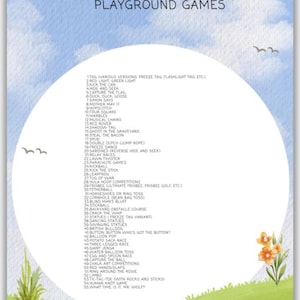Playground Games | Playground Games & Activities | Kids Outdoor Play Ideas | Instant Download